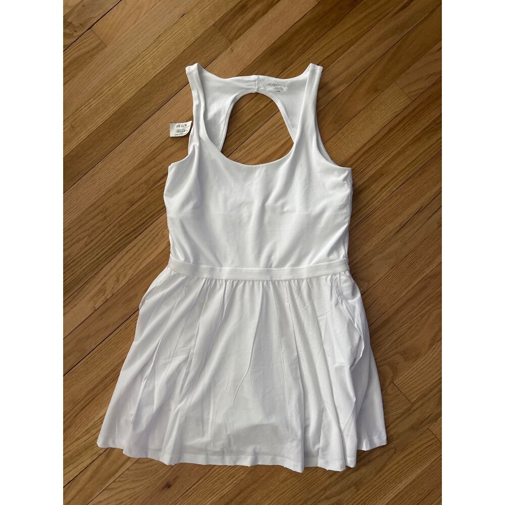 Beyond Yoga White Cutout Back Athletic Tennis Dress, new with tags, L